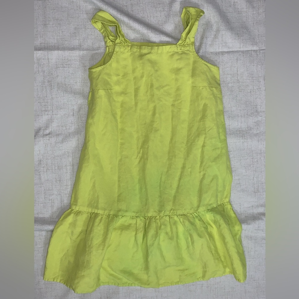 XS LOFT Neon Green Loft Linen Blend Mini Dress